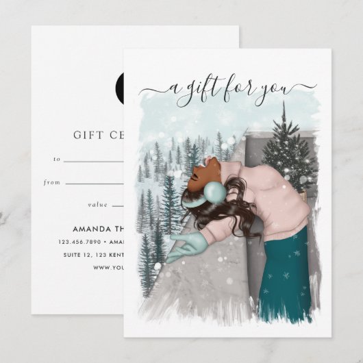 Afrikaans-Amerikaans kerstcadeaubon (Voorkant / Achterkant)