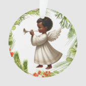 Afrikaans Amerikaans Kerstengel Ornament (voorkant)