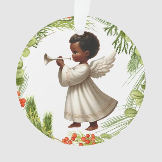 Afrikaans Amerikaans Kerstengel Ornament (voorkant)