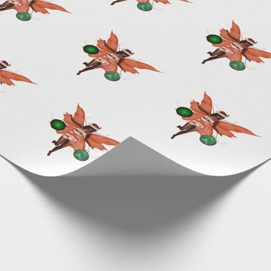 Afrikaans Amerikaans Kerstfee Verpakkend Document Cadeaupapier (Hoek)