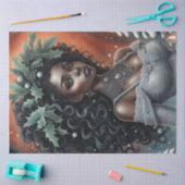 Afrikaans Amerikaans Kerstgodin Decoupage Papier (Craft)