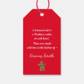 Afrikaans Amerikaans Kerstman bakken koekjes Kerst Cadeaulabel (Achterkant)