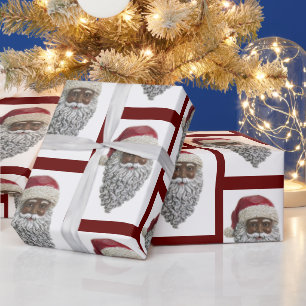 Afrikaans Amerikaans Kerstman Hoofd Kerstcadeau Cadeaupapier