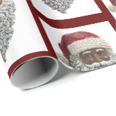 Afrikaans Amerikaans Kerstman Hoofd Kerstcadeau Cadeaupapier (Rol Hoek)