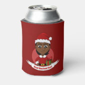 Afrikaans-Amerikaans kerstmeisje met kort haar Blikjeskoeler (Blikje Achterkant)