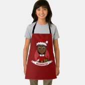 Afrikaans-Amerikaans kerstmeisje met kort haar Schort (Insitu)