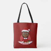Afrikaans-Amerikaans kerstmeisje met kort haar Tote Bag (Achterkant)