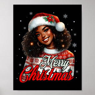 Afrikaans Amerikaans Kerstmis Afrikaans Zwart Vrou Poster