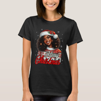 Afrikaans Amerikaans Kerstmis Afrikaans Zwart Vrou T-shirt