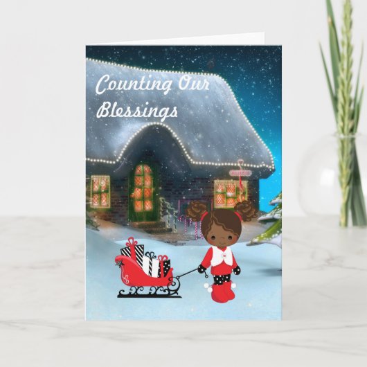 Afrikaans-Amerikaans kerstWenskaart Kaart (Voorkant)