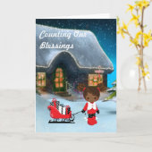 Afrikaans-Amerikaans kerstWenskaart Kaart (Gele Bloem)