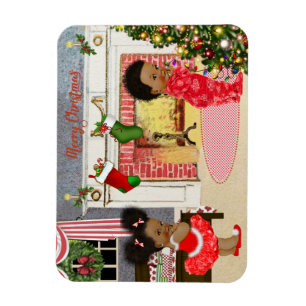 Afrikaans Amerikaans kind Kerstmagneet Magneet