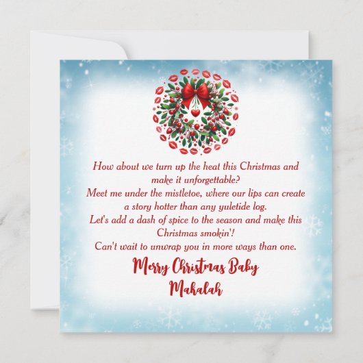 Afrikaans-Amerikaans Koppel Kerstmis Misteletoe Ku Feestdagenkaart (Achterkant)