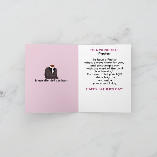 Afrikaans-Amerikaans Man in Suit Pastor's Vaderdag Kaart (Binnen)