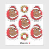 Afrikaans-Amerikaans man met Santa hat cartoon Sticker (Vel)