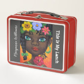 Afrikaans-Amerikaans meisje Afro Floral Garland Na (Voorkant)