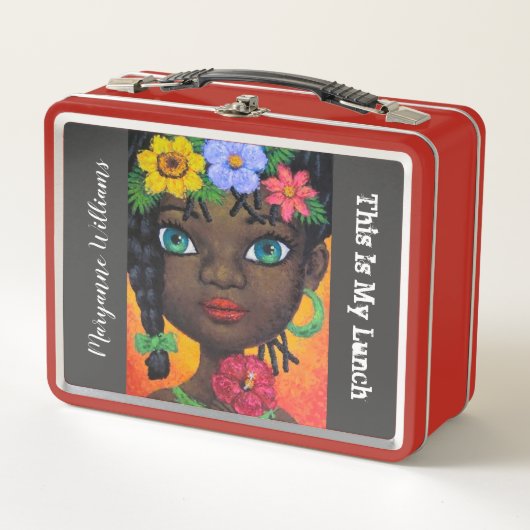 Afrikaans-Amerikaans meisje Afro Floral Garland Na (Voorkant)