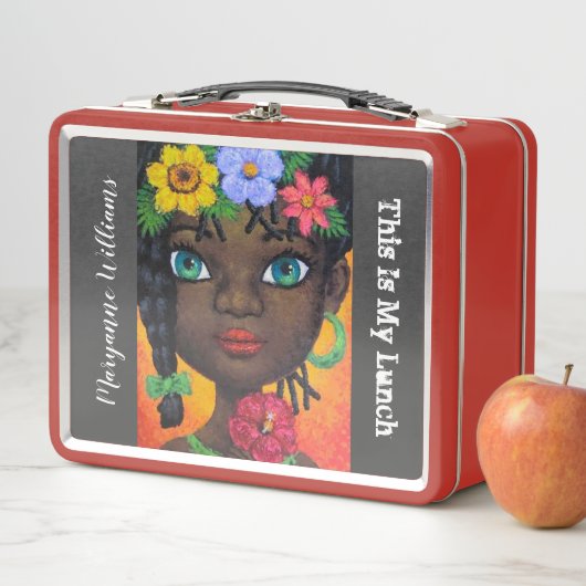 Afrikaans-Amerikaans meisje Afro Floral Garland Na (In situ)