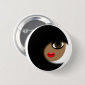 Afrikaans-Amerikaans meisje Apparel! Ronde Button 5,7 Cm (Voorkant /achterkant)