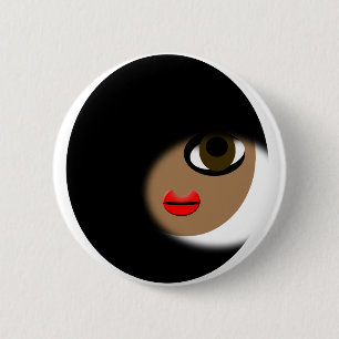 Afrikaans-Amerikaans meisje Apparel! Ronde Button 5,7 Cm