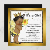 Afrikaans-Amerikaans meisje baby shower met bij Kaart (Voorkant / Achterkant)