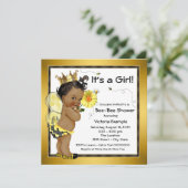 Afrikaans-Amerikaans meisje baby shower met bij Kaart (Staand voorkant)