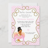 Afrikaans-Amerikaans meisje Ballerina 2e verjaarda Kaart (Voorkant)