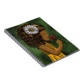 Afrikaans Amerikaans Meisje Bloem Notitieboek (Rechterzijde)