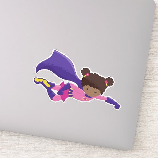 Afrikaans-Amerikaans meisje, Cape, superheld-meisj Sticker (Detail)