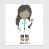 Afrikaans-Amerikaans meisje, dokter, verpleegster, Sticker (Vel)
