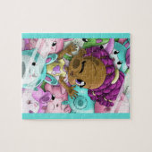 Afrikaans-Amerikaans meisje en Bunnies Legpuzzel (Horizontaal)