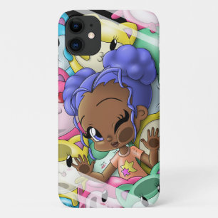 Afrikaans-Amerikaans meisje en katten Case-Mate iPhone Case