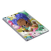 Afrikaans-Amerikaans meisje en katten Notitieboek (Rechterzijde)