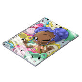 Afrikaans-Amerikaans meisje en katten Notitieboek (Linkerzijde)