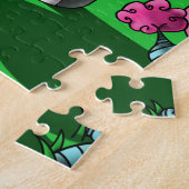 Afrikaans-Amerikaans meisje en olifant Legpuzzel (Zijkant)