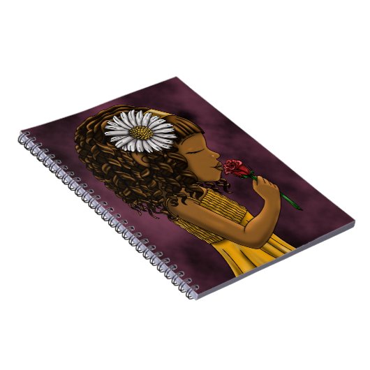 Afrikaans-Amerikaans meisje en Roos Notitieboek (Rechterzijde)
