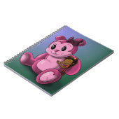 Afrikaans Amerikaans Meisje en Roze Teddybeer Notitieboek (Linkerzijde)