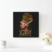 Afrikaans-Amerikaans meisje God zegt dat ik een zw Vierkante Klok (Huis)