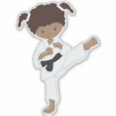 Afrikaans-Amerikaans meisje, Karaatmeisje, zwarte  Sticker (Voorkant)