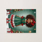 Afrikaans Amerikaans Meisje Kerstpuzzel Legpuzzel (Horizontaal)