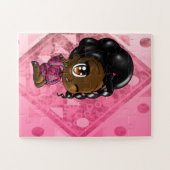 Afrikaans-Amerikaans meisje met Afro Puffs Legpuzzel (Horizontaal)