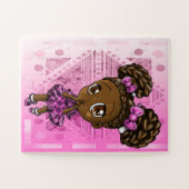 Afrikaans-Amerikaans meisje met braids Legpuzzel (Horizontaal)