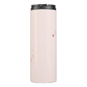 Afrikaans-Amerikaans meisje met een bloem, roze Thermosbeker (Achterkant)