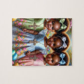 Afrikaans Amerikaans Meisje Pasen Puzzel (Horizontaal)