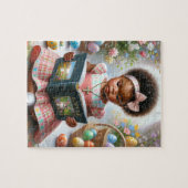 Afrikaans Amerikaans Meisje Pasen Puzzel (Horizontaal)