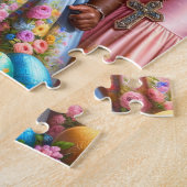 Afrikaans Amerikaans Meisje Pasen Puzzel Legpuzzel (Zijkant)