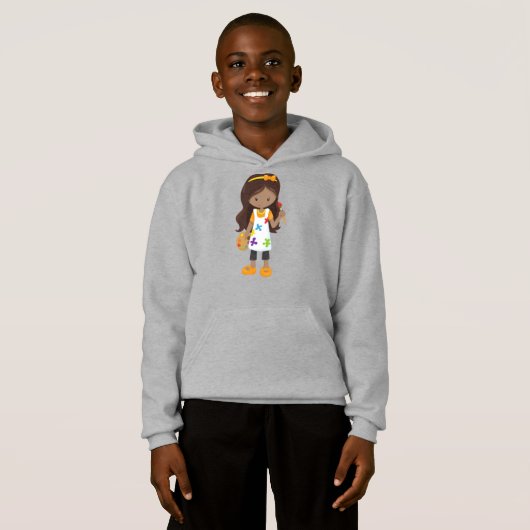 Afrikaans-Amerikaans meisje, schilder, schilder, p (Voorkant volledig)