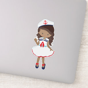 Afrikaans-Amerikaans meisje, schipper, schipper, Z Sticker