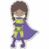 Afrikaans-Amerikaans meisje, superheld-meisje, Paa Sticker (Voorkant)