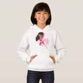 Afrikaans-Amerikaans meisje, superheld-meisje, roz (Voorkant volledig)